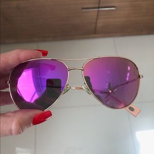Fossil pink mirrored aviator sunnies